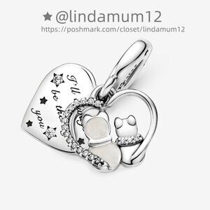 Pandora Cats & Hearts Dangle Charm